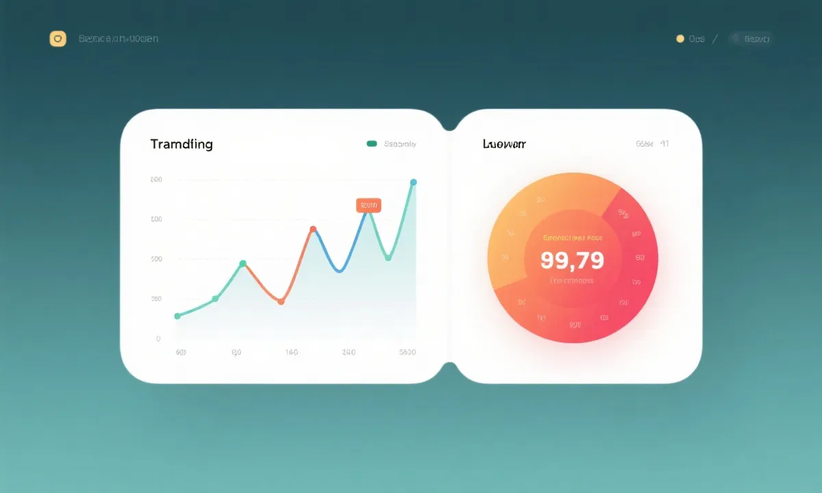 趋势图与统计卡片示意